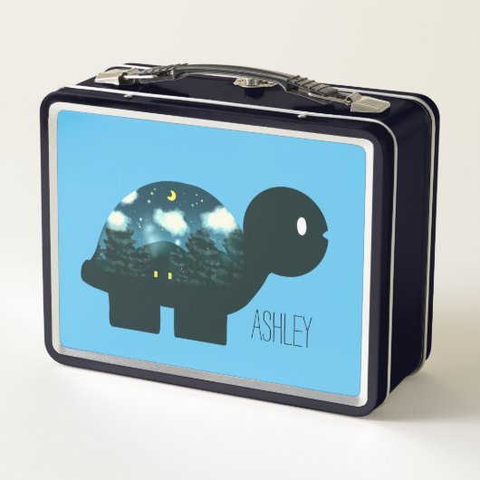 Nachtkabine in der Forest Turtle Metall Brotdose (Rückseite)