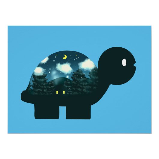 Nachtkabine in der Forest Turtle Poster (Vorderseite)