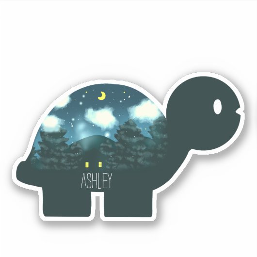 Nachtkabine in der Waldschildkröte Aufkleber (Vorderseite)