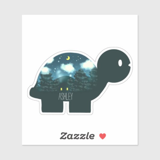 Nachtkabine in der Waldschildkröte Aufkleber (Blatt)