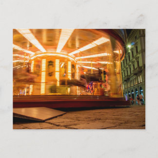Nachtkarussell, Florenz, Italien Postkarte
