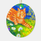 Nachtkatze Keramik Ornament (Links)
