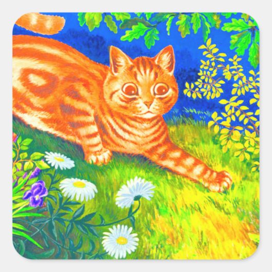 Nachtkatze Quadratischer Aufkleber (Vorderseite)