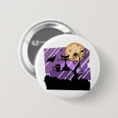 Nachtkatzenbaum des Halloween-Mondes Außenwaschbec Button (Vorne & Hinten)