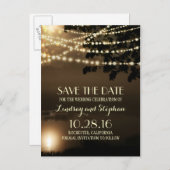 Nachtkerzenleuchten elegant Save the Date Postkart Ankündigungspostkarte (Vorne/Hinten)