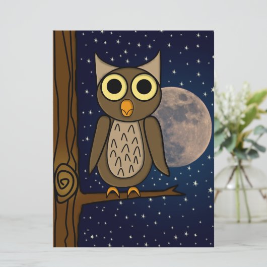Nachtkeule Feiertagskarte (Stehend Vorderseite)
