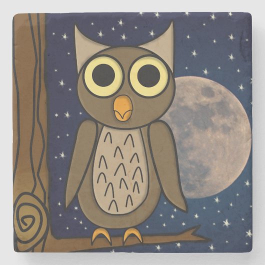 Nachtkeule Steinuntersetzer (Vorderseite)