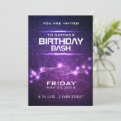 Nachtklub Stil Geburtstagseinladung Einladung (Stehend Vorderseite)