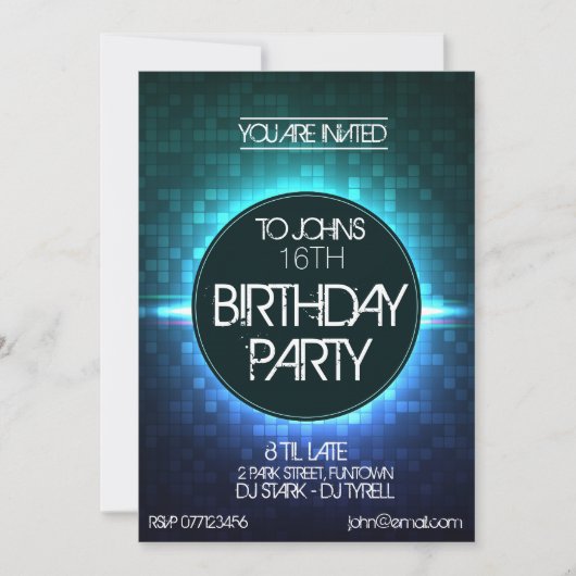 Nachtklub Stil Geburtstagseinladung Einladung (Vorderseite)