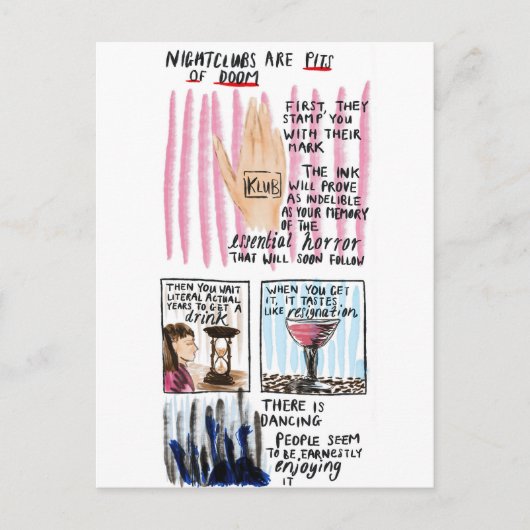 Nachtklubs sind unterwürfige Gruben Postkarte (Vorderseite)