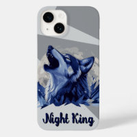 Nachtkönig - Howling Wolf mit Mond