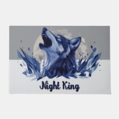 Nachtkönig - Howling Wolf mit Mond Fußmatte (Vorderseite)