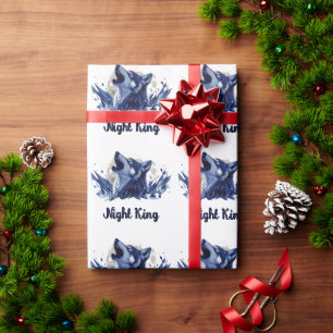 Nachtkönig - Howling Wolf mit Mond Geschenkpapier