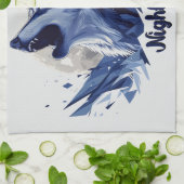Nachtkönig - Howling Wolf mit Mond Geschirrtuch (Gefaltet)