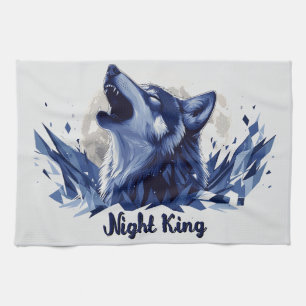 Nachtkönig - Howling Wolf mit Mond Geschirrtuch