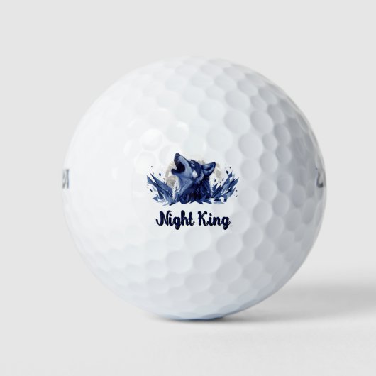 Nachtkönig - Howling Wolf mit Mond Golfball (Vorderseite)