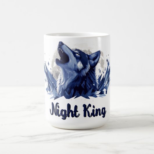 Nachtkönig - Howling Wolf mit Mond Kaffeetasse (Mittel)