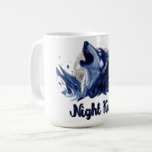 Nachtkönig - Howling Wolf mit Mond Kaffeetasse (Vorderseite Links)