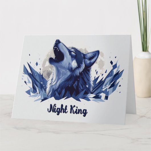 Nachtkönig - Howling Wolf mit Mond Karte (Vorderseite)
