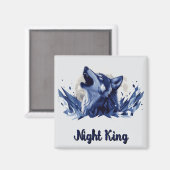 Nachtkönig - Howling Wolf mit Mond Magnet (Vorderseite/Rückseite)