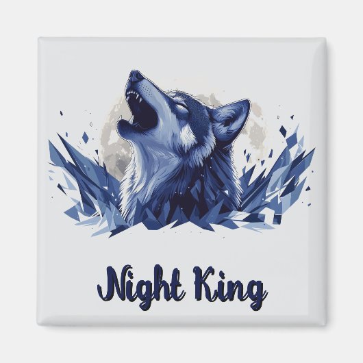 Nachtkönig - Howling Wolf mit Mond Magnet (Vorne)
