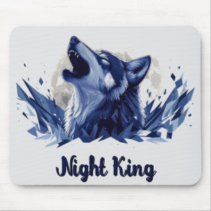Nachtkönig - Howling Wolf mit Mond Mousepad