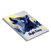 Nachtkönig - Howling Wolf mit Mond Notizblock (Rechte Seite)