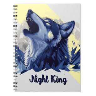 Nachtkönig - Howling Wolf mit Mond Notizblock