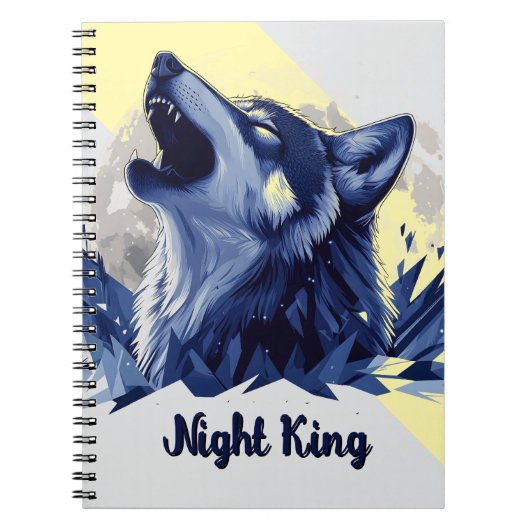 Nachtkönig - Howling Wolf mit Mond Notizblock (Vorderseite)