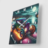 Nachtkreuzfahrt im klassischen frisierte Auto Quadratische Wanduhr (Winkel)