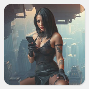 Nachtladies Quadratischer Aufkleber