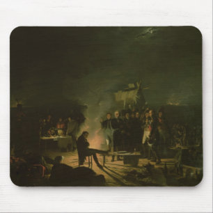 Nachtlager von Napoleon I auf Schlachtfeld-Kampf Mousepad