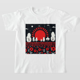 Nachtlandschaft mit einem Feld T-Shirt