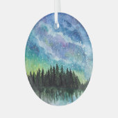 Nachtlandschaft Wasserfarbe, Milchstraße Ornament Aus Glas (Vorderseite links)