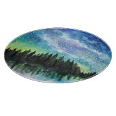 Nachtlandschaft Wasserfarbe, Milchstraße Schneidebrett (Ecke)