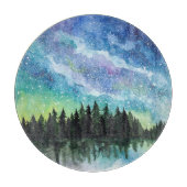 Nachtlandschaft Wasserfarbe, Milchstraße Schneidebrett (Vorderseite)