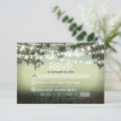 Nachtlanterns romantische Hochzeit rsvp Karte (Stehend Vorderseite)