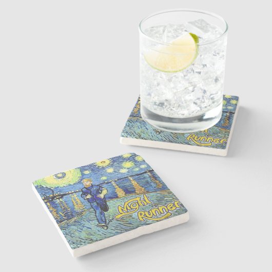 Nachtläufer Startnight Steinuntersetzer (Seitenansicht)