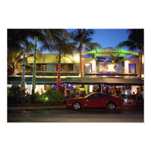Nachtleben am Ocean Drive, South Beach, Miami Fotodruck