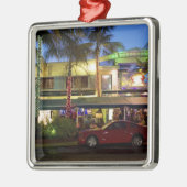 Nachtleben am Ocean Drive, South Beach, Miami Ornament Aus Metall (Links)