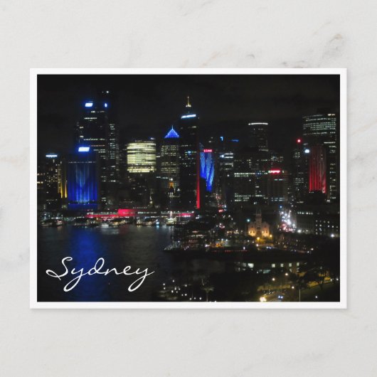 Nachtleben in Sydney Postkarte (Vorderseite)
