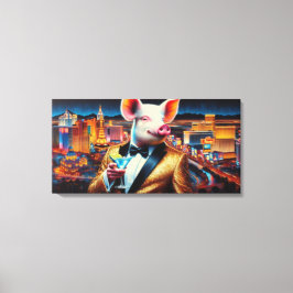 NACHTLEBEN VON SCHWEINEN VEGAS 5 LEINWANDDRUCK