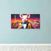 NACHTLEBEN VON SCHWEINEN VEGAS 7 LEINWANDDRUCK (Insitu (Holzboden))