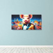 NACHTLEBEN VON SCHWEINEN VEGAS 8 LEINWANDDRUCK (Insitu (Holzboden))