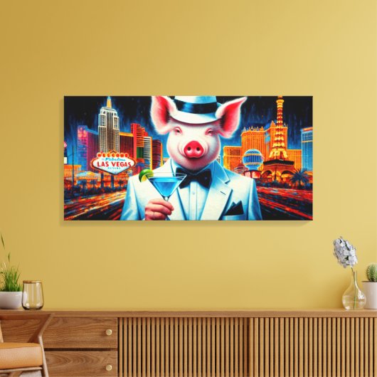 NACHTLEBEN VON SCHWEINEN VEGAS LEINWANDDRUCK (Insitu (Wohnzimmer))