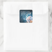 Nachtleuchten, die auf Glas Hochzeitsaufklebern Quadratischer Aufkleber (Tasche)