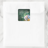 Nachtleuchten, die auf Glas Hochzeitsaufklebern Quadratischer Aufkleber (Tasche)