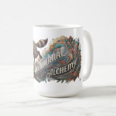 Nächtliche Alchemie Waschbär Langarmshirt Kaffeetasse (VorderseiteRechts)