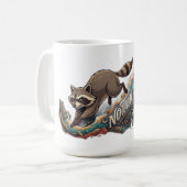 Nächtliche Alchemie Waschbär Langarmshirt Kaffeetasse (Vorderseite Links)
