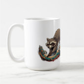 Nächtliche Alchemie Waschbär Langarmshirt Kaffeetasse (Links)